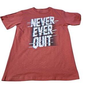 NWT Children's Place red "NEVER EVER QUIT"  tshirt  Size XL 14